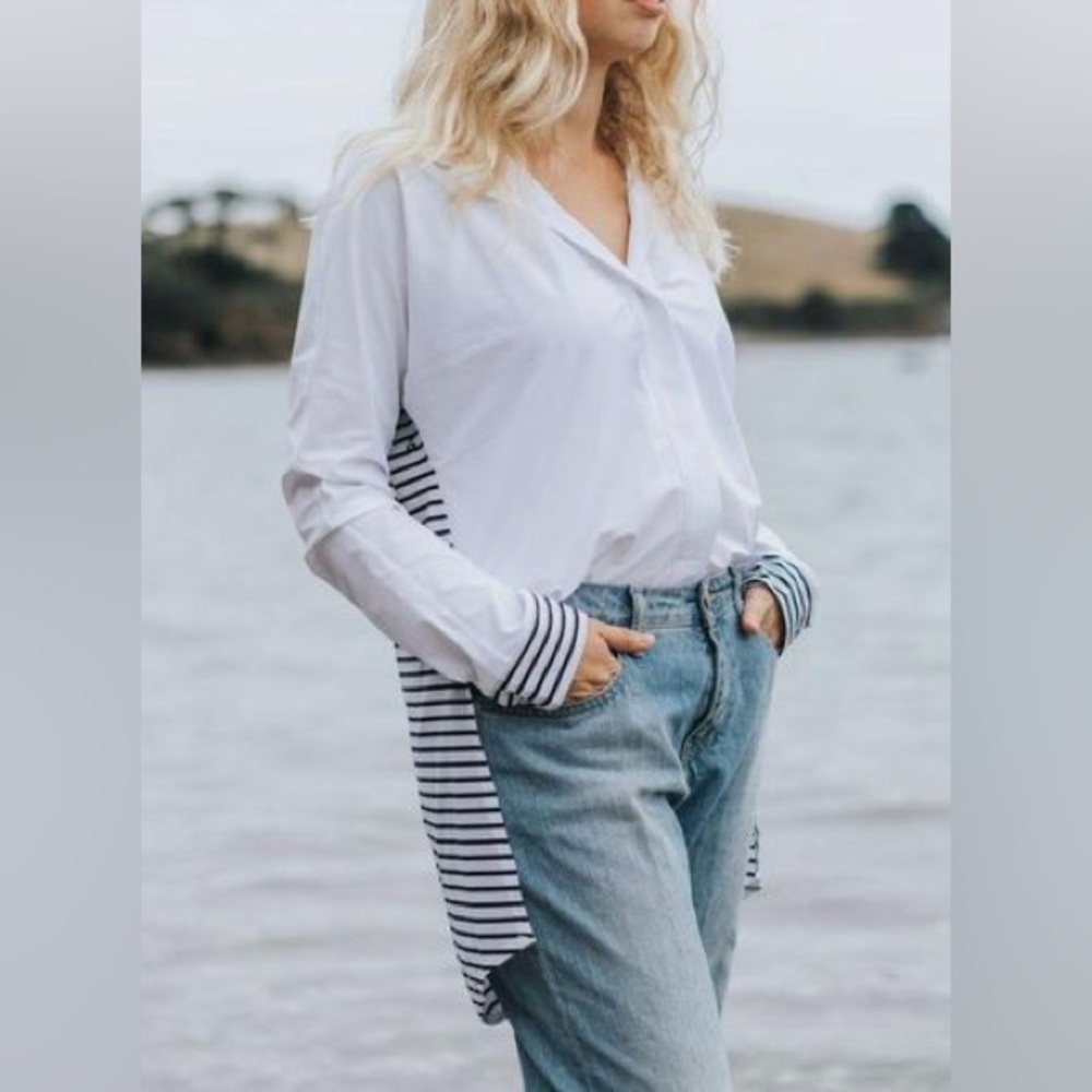 Aday Something Borrowed striped blouse - size medium
